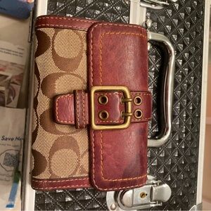 Coach Brown and Burgundy Wallet